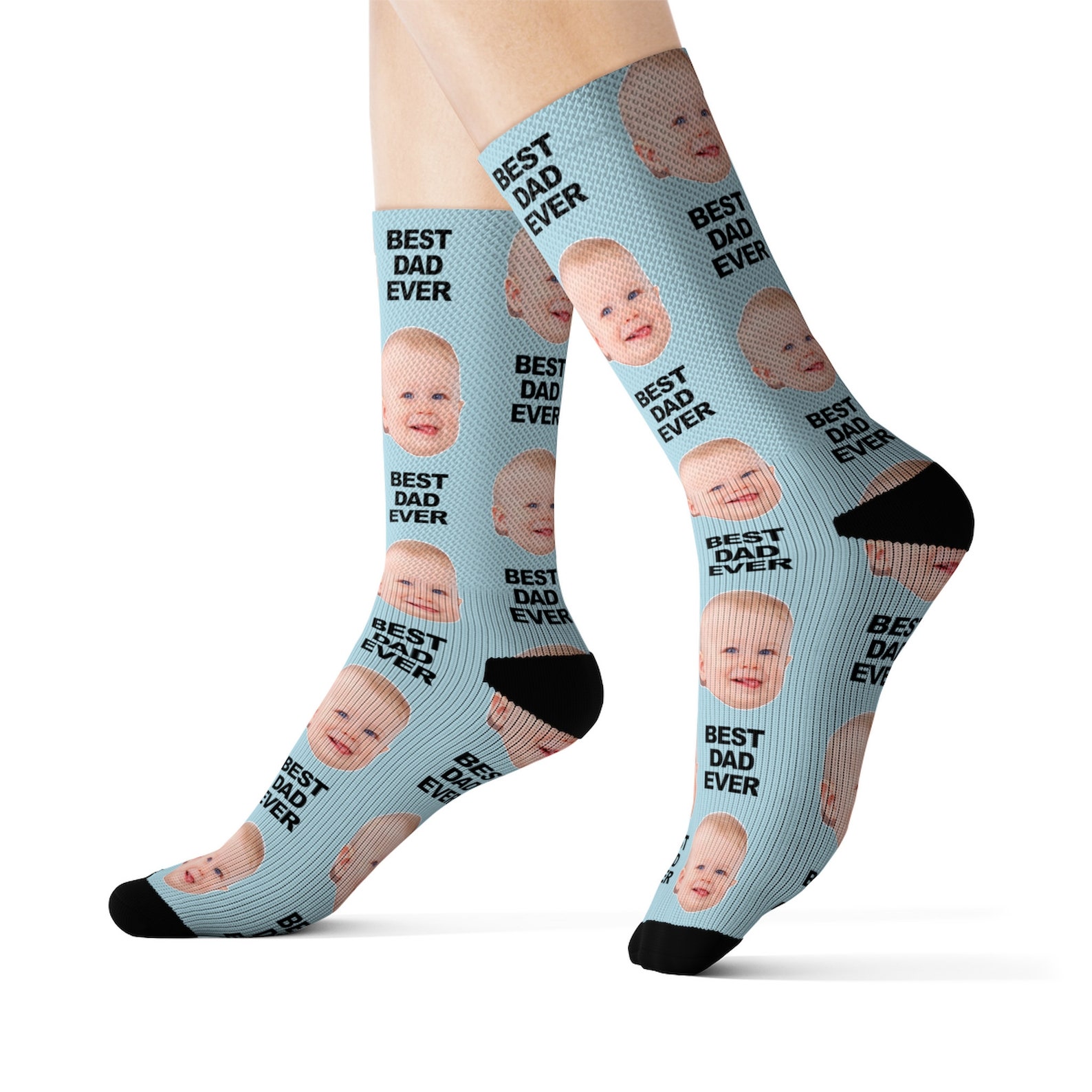 Custom Best Dad Ever Socks Put Any Text and Face On The Etsy