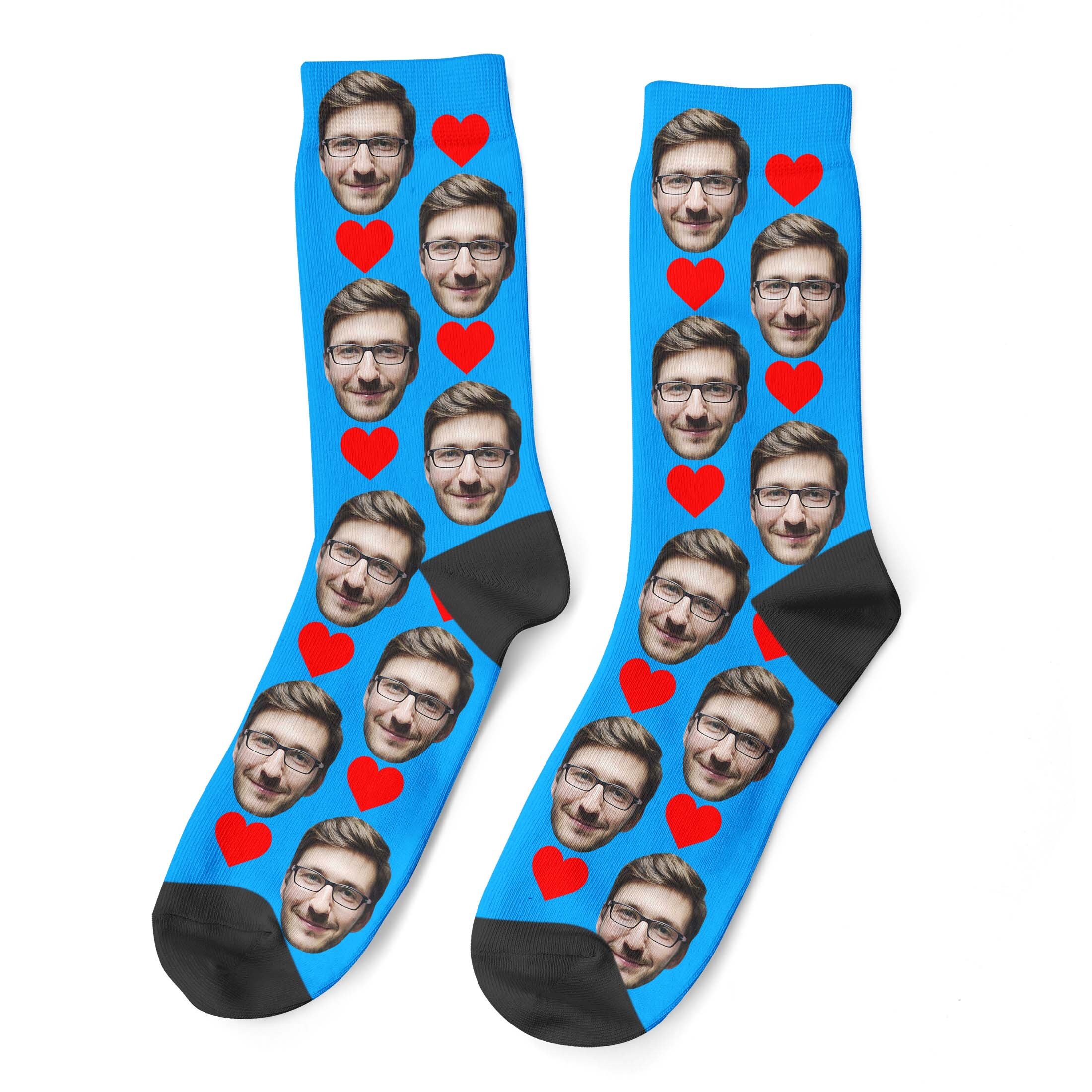 Gift For Dad, Personalized Heart Socks, Father&#39;s Day Socks, Gift For Grandad, Birthday Gift, Personalized Gift, Photo Face Socks