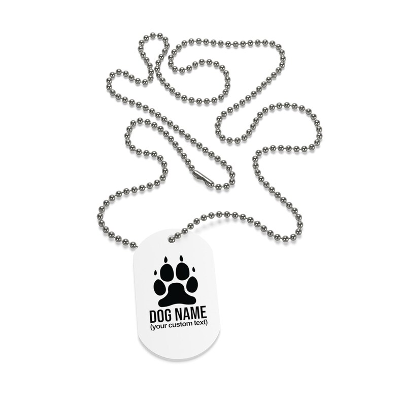 Custom Dog Tag Pet Photo Tag Paw Print Dog ID Tags Pet Etsy