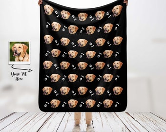 Custom Pet Face Blanket, Dog Blanket, Personalized Cat Blanket, Photo Blanket, Picture Blanket, Personalized Gift, Custom Fleece Blanket