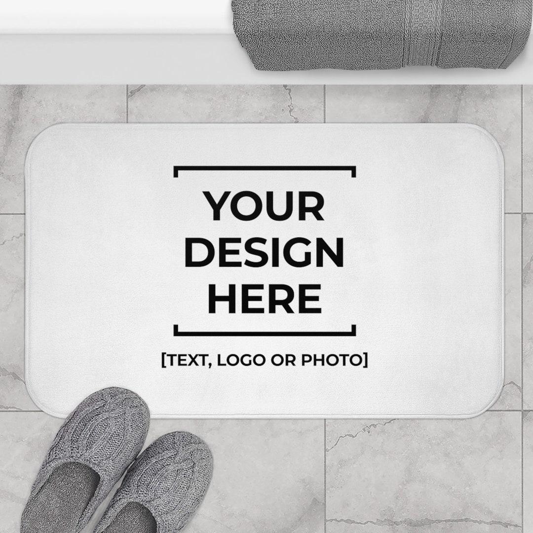 Custom Bath Mat, Personalized Photo Bath Mat, Text Bath Mat, Bathroom ...