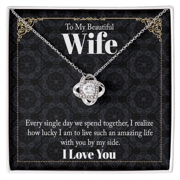 I Love You The Most - Gift For Couples, Personalized Love Knot Necklace