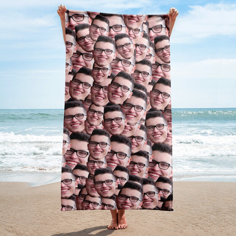 Crazy Face Beach Towel Photo Towel Funny Faces Towel Etsy