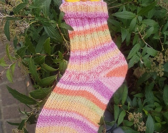 Kindersocken Gr. 24/25 , handgestrickt, schön warm , Wollsocken aus OPAL-Sockenwolle mit Baumwollanteil