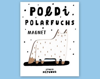 Poldi Polarfuchs | Magnet, Kühlschrankmagnet