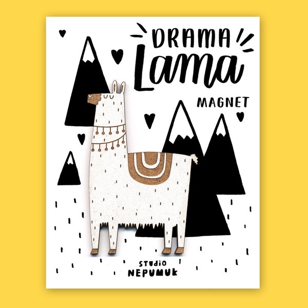 Drama Lama | Magnet, Fridge Magnet, Alpaca, Wall, Magnets, Animals