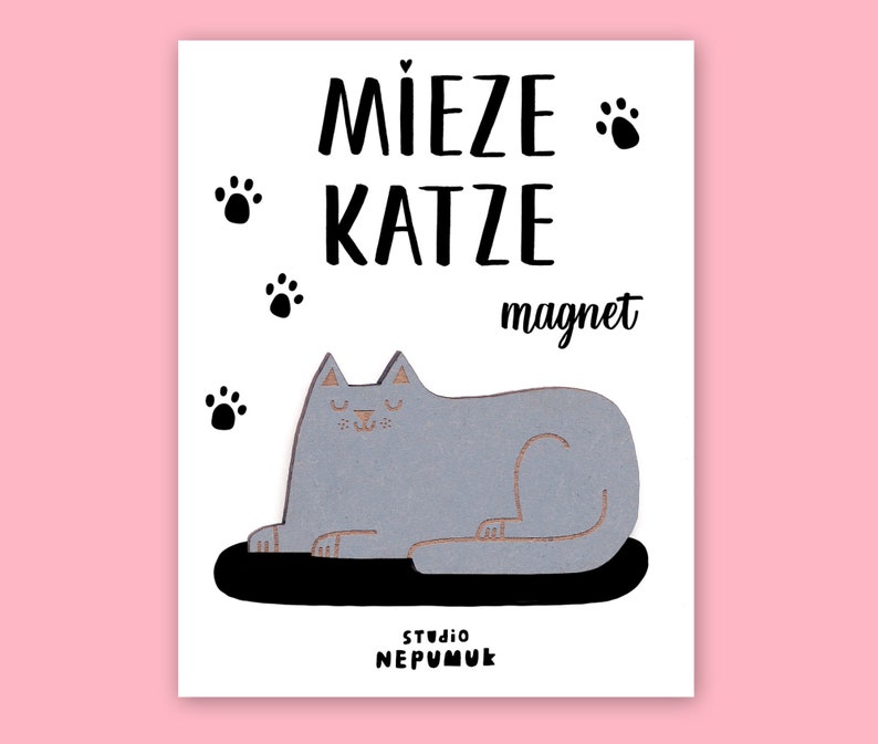 Miezekatze Magnet, Fridge Magnet, Pin, Pin Magnet, Office, Home, Cat, Cat, Kitties, MDF, Lasercut image 1