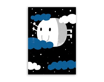 Mond | Postkarte, Grußkarten, Grüße, Weltraum, Wolken