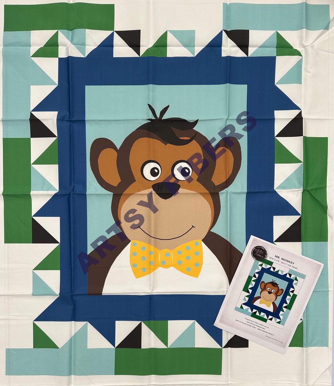 Monkey Faux Quilt Panel - Etsy