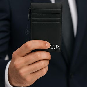 Porta Carte Uomo Personalizzato – Elegante, Idrorepellente, con Iniziali o Nome – Idea Regalo Raffinata