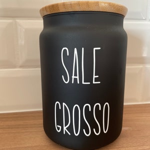 Set 4 Adesivi BARATTOLI da cucina sale grosso, sale fino, zucchero, caffè immagine 4