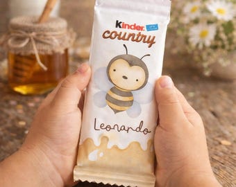 Kinder Personalized Cereal with Honey Bee Name – Children's Birthday Gadget – Sweet Party Kit for Themed Parties