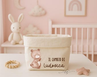 Personalized Baby Storage Basket, Diaper Basket, Changing