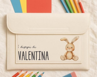 Personalized drawing folder with child's name | Childhood keepsake holder | A4 kindergarten school folder | Teacher gift