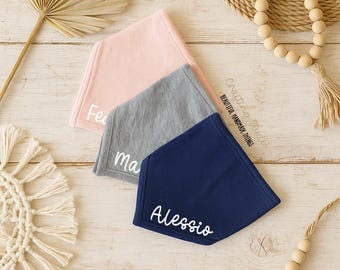 PERSONALIZED bib bandana with name in organic cotton – HANDMADE