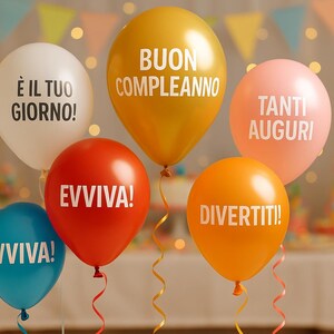 Scritte personalizzate per adesivi palloncini festa. Compleanno, decorazioni, matrimonio, regalo, san valentino, 18 anni