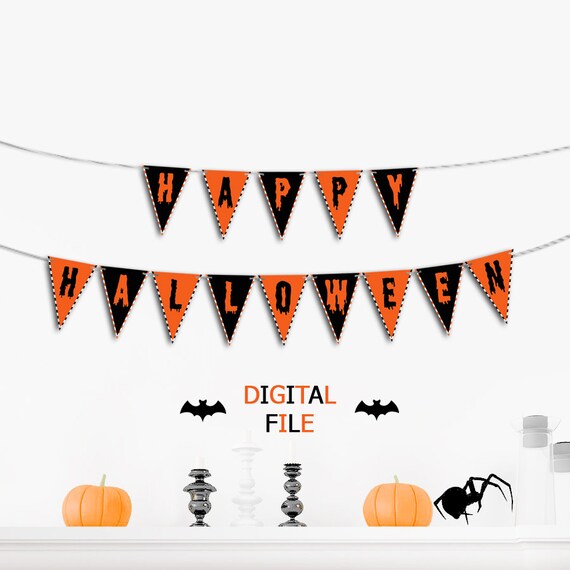 Halloween Digital Banner Halloween Decorations Halloween Etsy