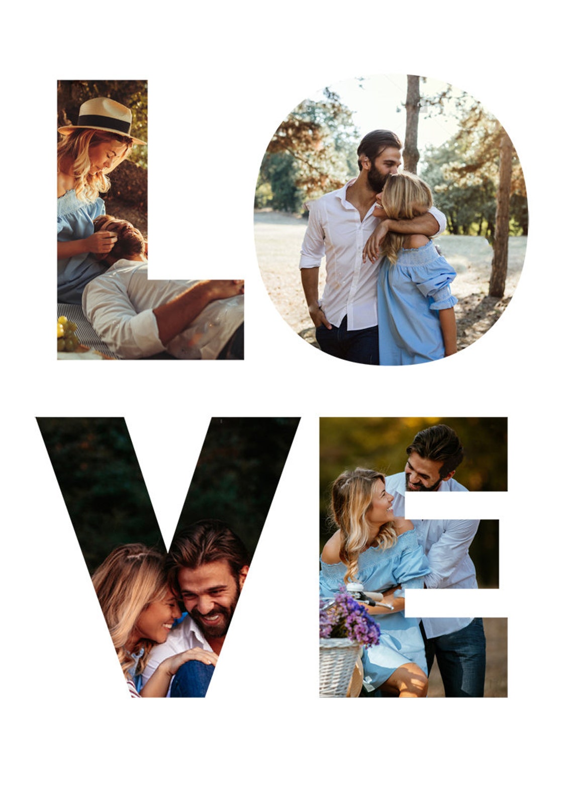 Love Photo Collage Wedding Photo Collage Anniversary Photo Etsy