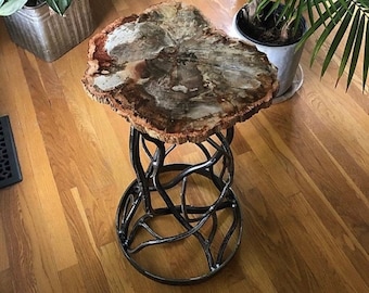 Forged Iron Branch Table Base, Metal Accent Table, Rustic Coffee Table, End Table, Forest Furniture