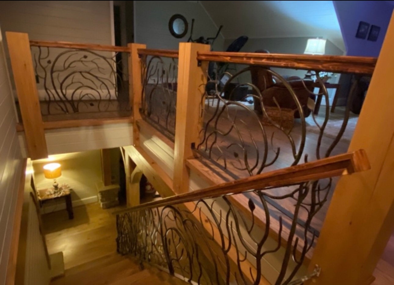 Forged Iron Elegant Branch and Leaves Stair Railings, Custom Metal ...