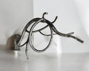 Forged Iron Branch Towel Holder, Rustic Towel Holder, Bath Towel Hanger