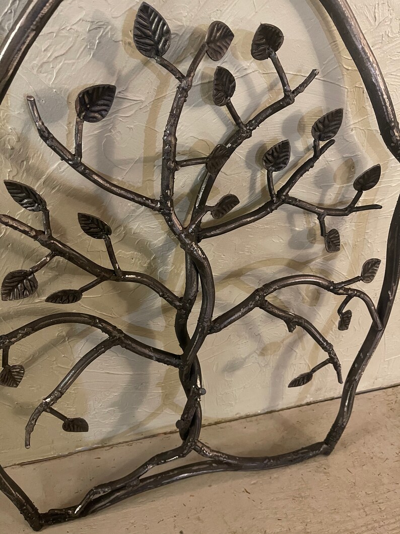Iron Forest Tree Garden Gate Metal Wall Art Rustic Etsy