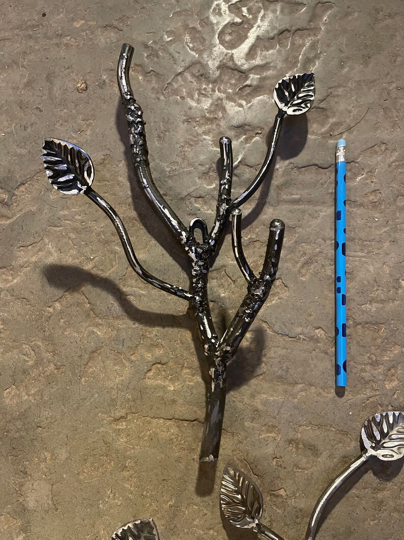 Iron Forest Branch Coat Hook Rustic Metal Leaf Wall Etsy