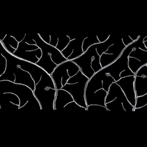 Forged Iron Scandinavian Forest Design Stair Railing,  Custom Iron Railing Panels, Metal Stair Railing, by linear ft