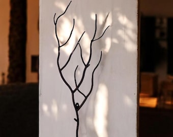 Forged Iron Decorative Tree Branches Hangers, Rustic Tree Coat Hook, Rustic Tree Wall Art