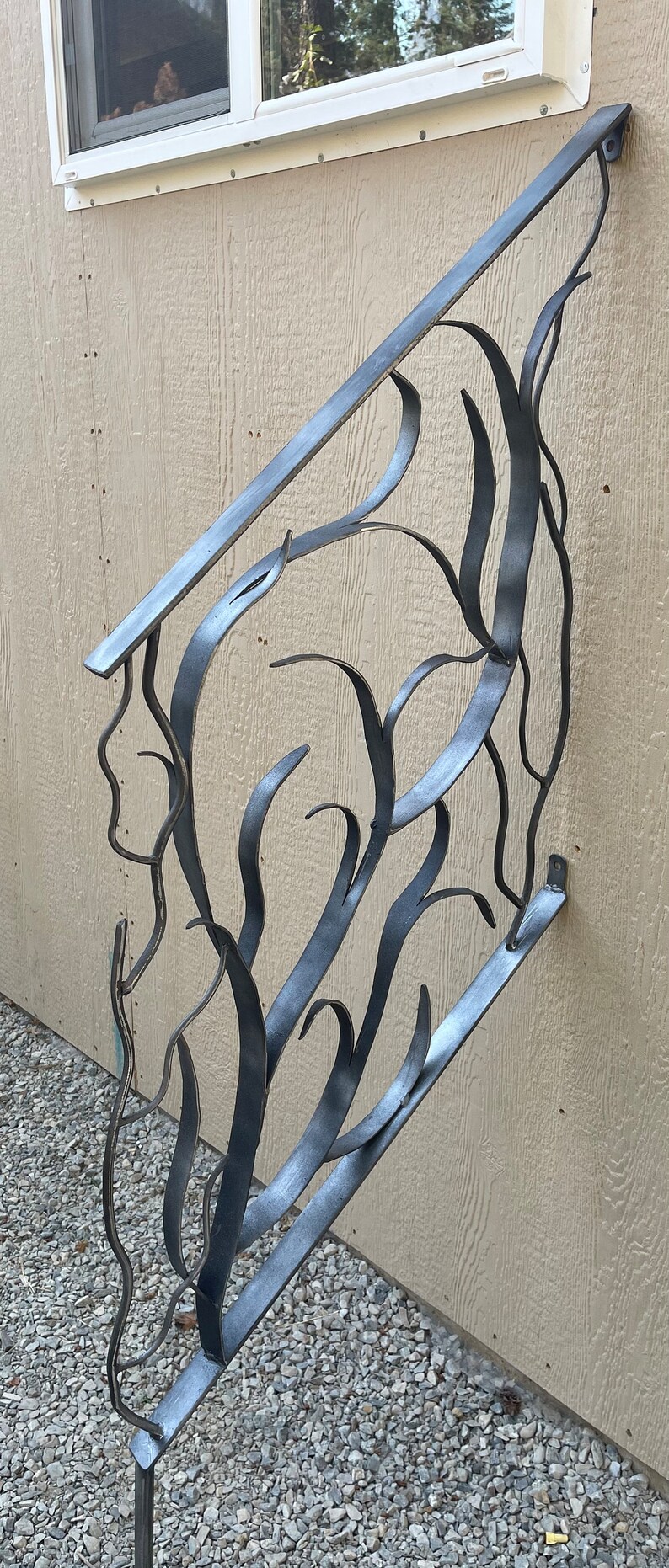 Forged Iron Seaweed Coral Ocean Stair Railing, Coastal Design Railing ...
