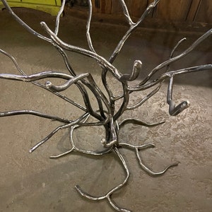 Forged Iron Forest Branch Dining Table Base, Rustic Organic Tree ...