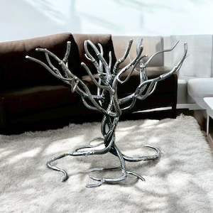 Gesmeed ijzeren Woodland Tree Branch Accent Table Base, metalen bijzettafeltje, rustieke bostafel