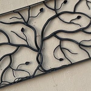 Forged Iron Twisted Tree Stair Railing, Custom Metal Railing, Rustic ...