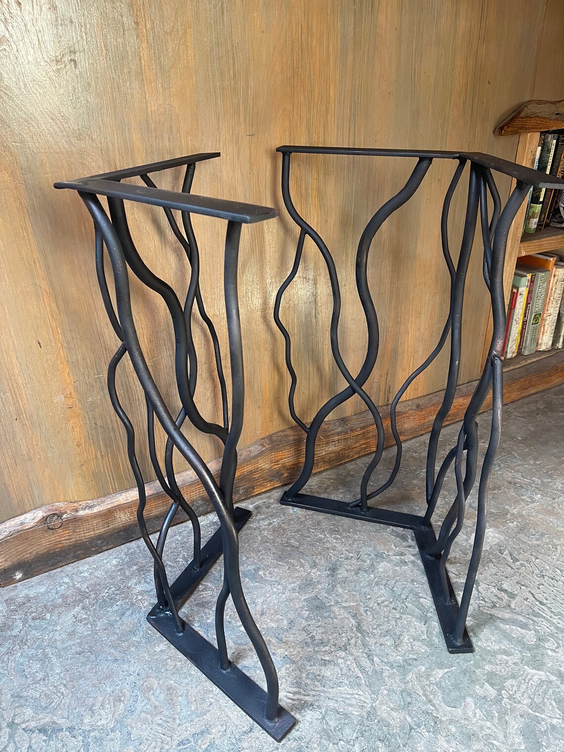 Iron Dining Branch Table Trestle Bases Metal Table Etsy