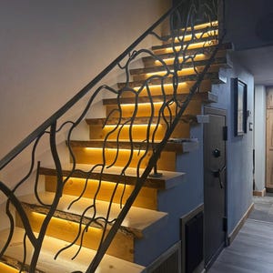 Forged Iron Twisted Tree Stair Railing, Custom Metal Railing, Rustic ...