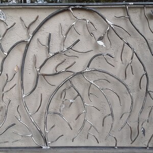 Forged Iron Elegant Branch and Leaves Stair Railings, Custom Metal ...