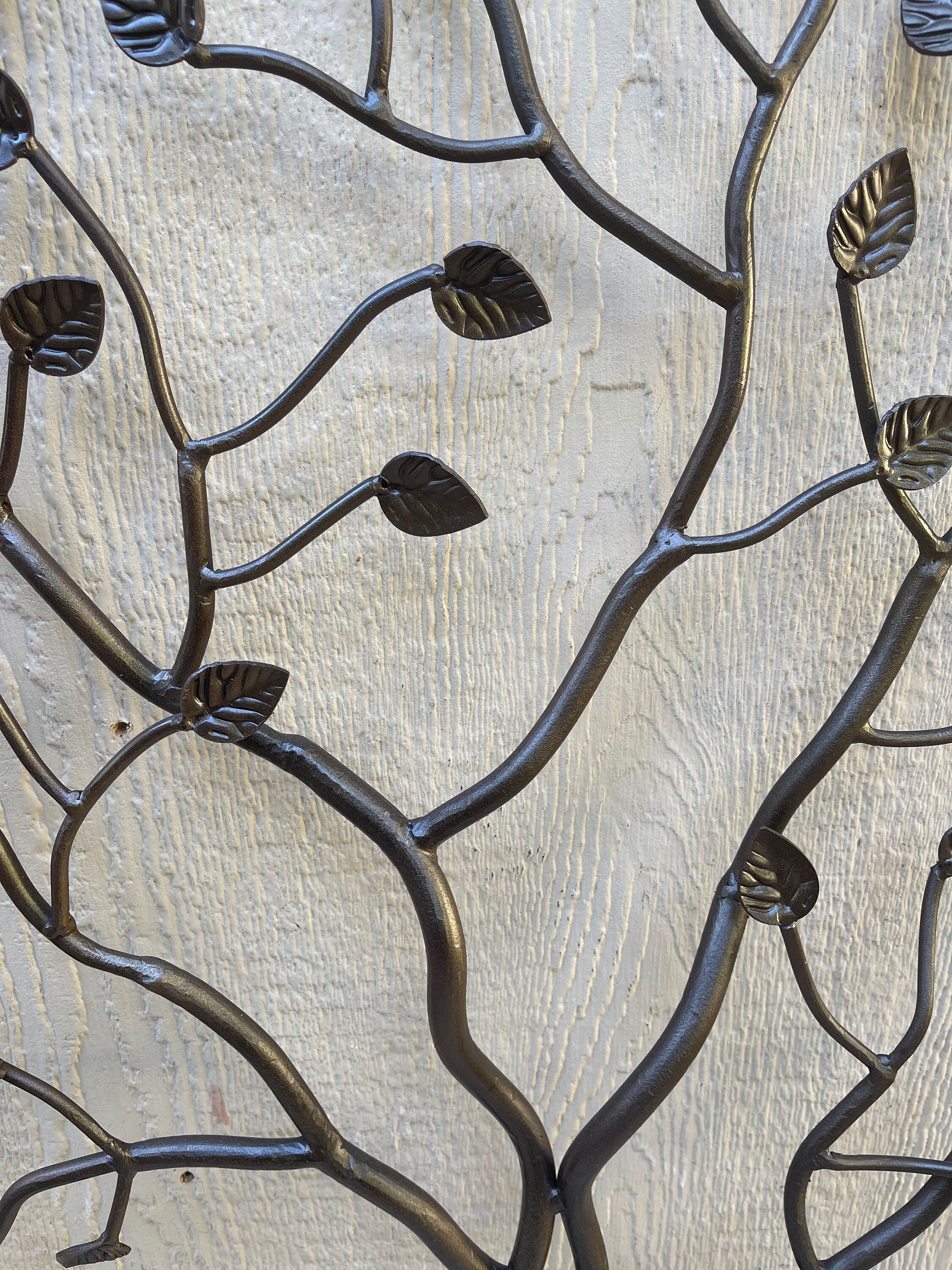 Iron Forest Tree Garden Gate, Metal Wall Art, Rustic Window