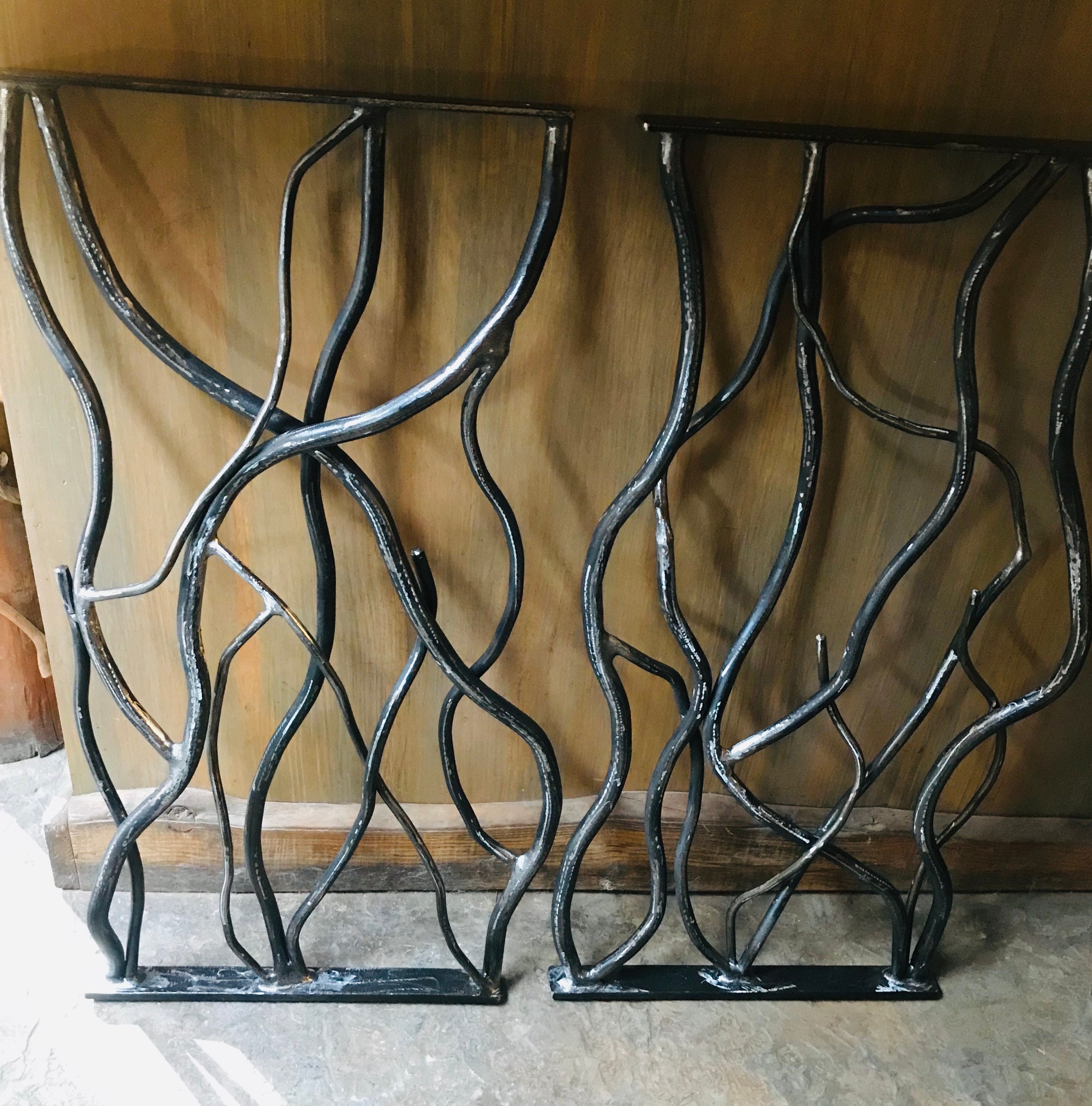 Iron Dining Branch Table Trestle Bases Metal Table Etsy