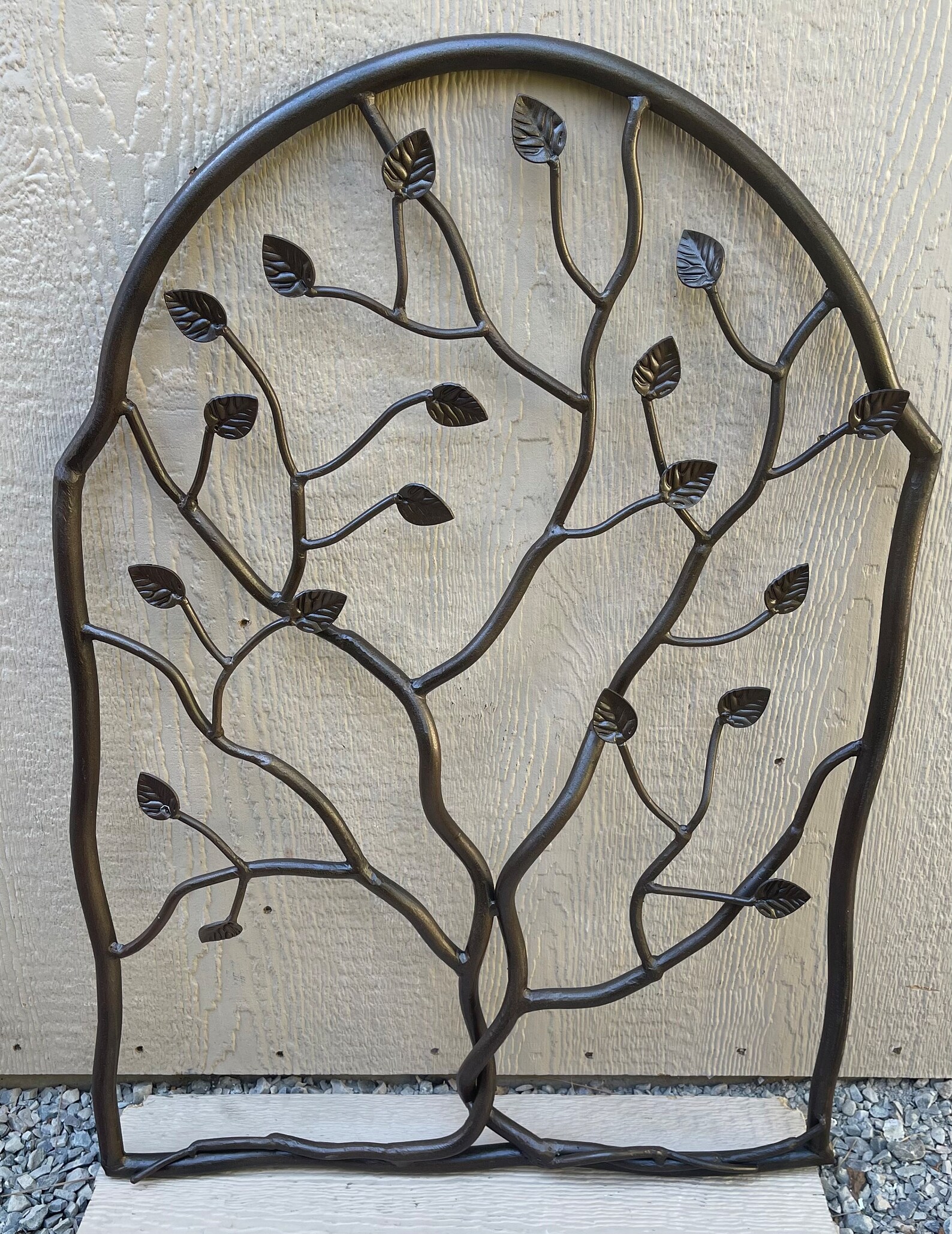 Iron Forest Tree Garden Gate, Metal Wall Art, Rustic Window