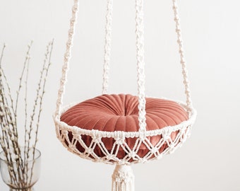 Cat Hammock, Cat Bed, Macrame Pet Bed, Cat Swing Without cushion