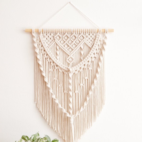 PATRÓN Macramé - PDF escrito y guía de nudos, Colgante de pared de macramé diy, Descarga digital, Tutorial