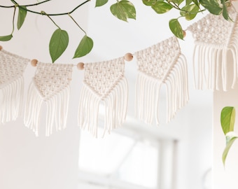 MOTIF en macramé - PDF écrit et guide des nœuds, guirlande en macramé bricolage, téléchargement numérique, tutoriel