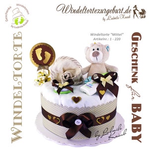 neutral diaper cake &gt; gift baby birth baptism