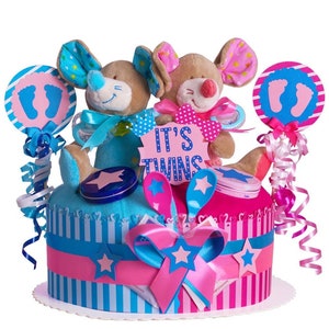 DIY diaper gift 1.215 | Diaper cake for twins | Special baby gift for baby shower