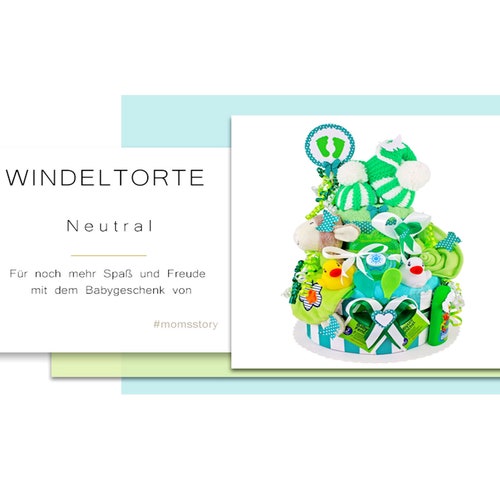 Diaper cake neutral | DIY diaper gift shops 1.148 in green with hand-knitted little shoes | Special baby gift for baby shower