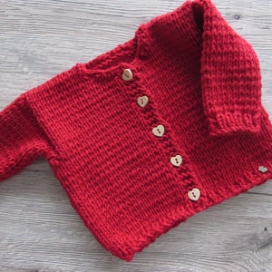 Babystrickjacke gr 56-62 68-74 Merinowolle Bild 2