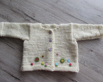 Babystrickjacke Gr.56-62-68 Merinowolle