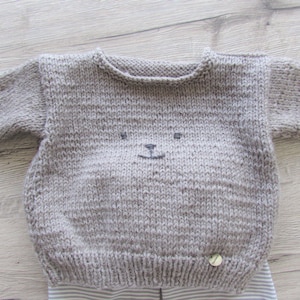 Babypullover Gr.56-62-68-74 Merinowolle Bild 1