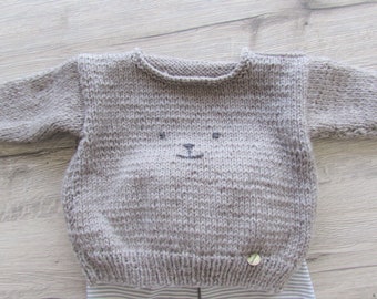 Baby sweater size 56-62-68-74 merino wool