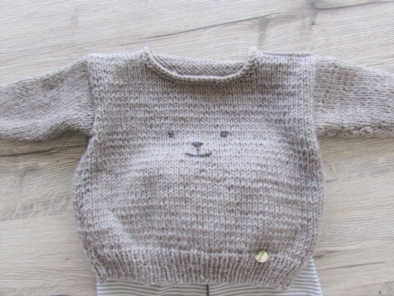 Babypullover Gr.56-62-68-74 Merinowolle Bild 1